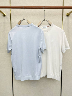 Brunello Cucinelli 262M0B137427 Cotton jersey crew neck T-shirt with faux-layering Bc1013 - Ligth Blue / 48--M - View 2