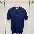 Brunello Cucinelli 262M0B137427 Cotton jersey crew neck T-shirt with faux-layering Bc1017 - Dark Blue / 48--M - View 1