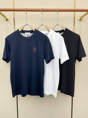 Brunello Cucinelli 262M0B137427 Cotton jersey crew neck T-shirt with faux-layering Bc1016 - Dark Blue / 48--M - View 4