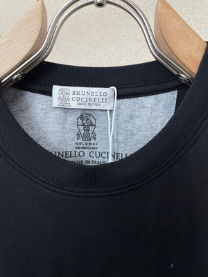 Brunello Cucinelli 262M0B137427 Cotton jersey crew neck T-shirt with faux-layering Bc1016 - Dark Blue / 48--M - View 6