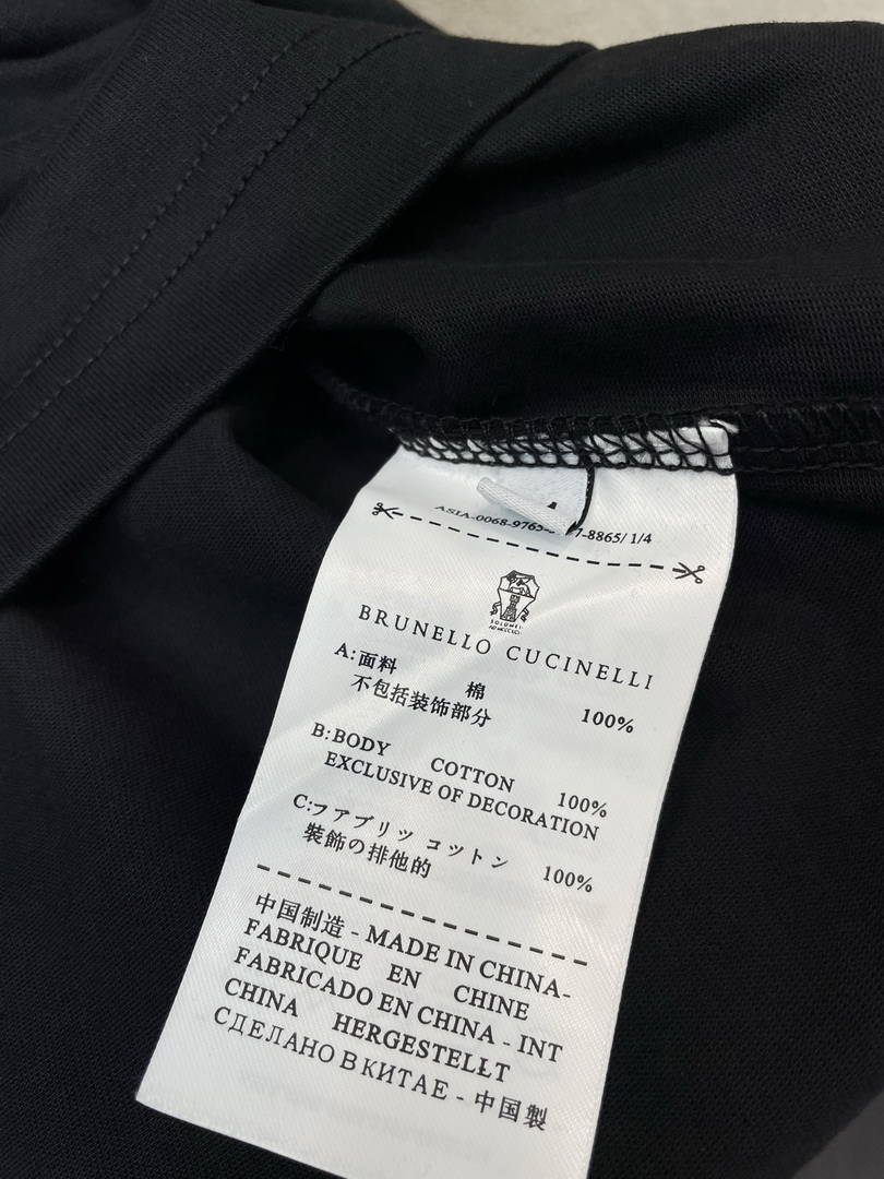 Brunello Cucinelli 262M0B137427 Cotton jersey crew neck T-shirt with faux-layering Bc1016 - Dark Blue / 48--M - View 9