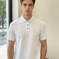 Brunello Cucinelli 262M29806505P Cotton textured Argyle lightweight knit polo shirt bc1004 - White / 48--M - View 1