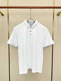 Brunello Cucinelli 262M29806505P Cotton textured Argyle lightweight knit polo shirt bc1004