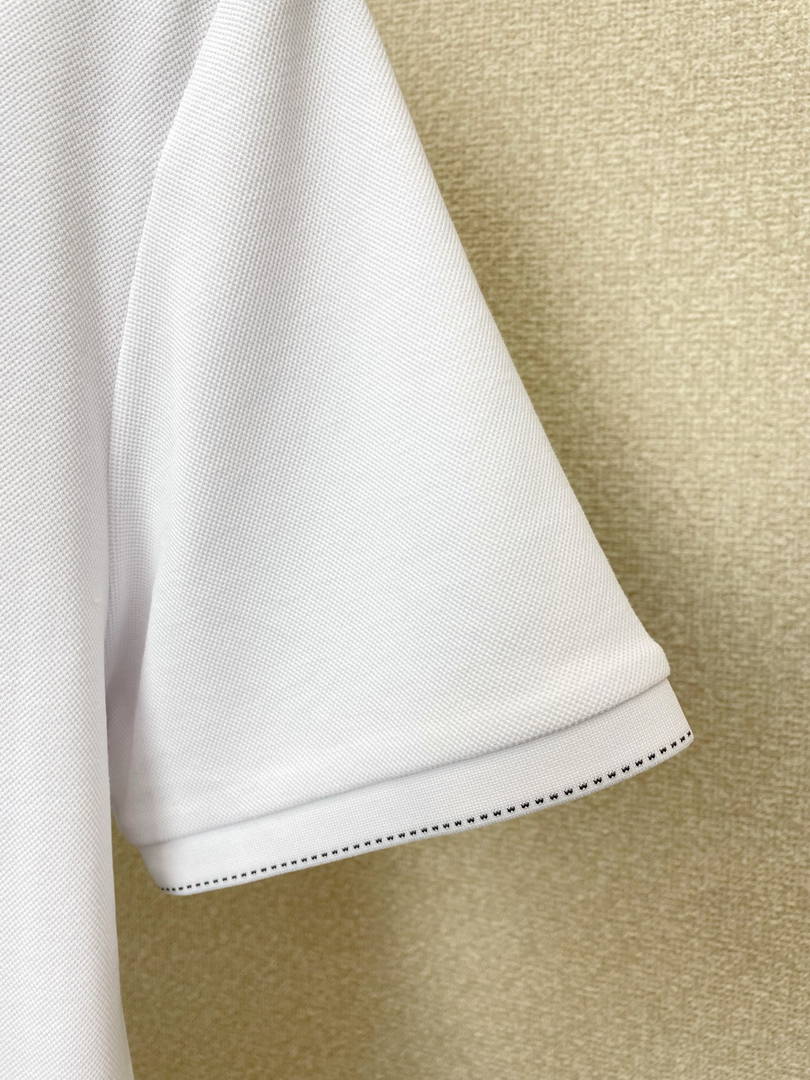 Brunello Cucinelli 262M29806505P Cotton textured Argyle lightweight knit polo shirt bc1004 - White / 48--M - View 10