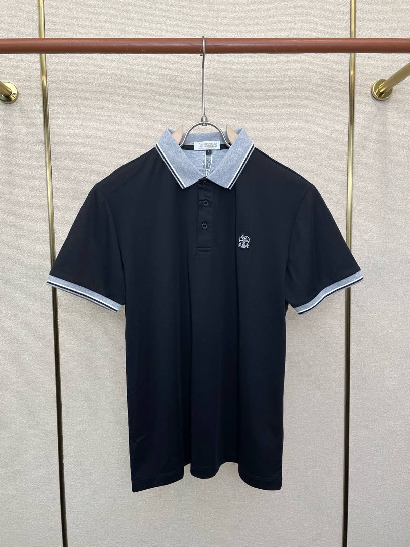 Brunello Cucinelli 262M29806505P Cotton textured Argyle lightweight knit polo shirt bc1005 - White / 48--M - View 5