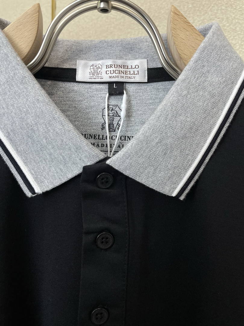 Brunello Cucinelli 262M29806505P Cotton textured Argyle lightweight knit polo shirt bc1005 - White / 48--M - View 7