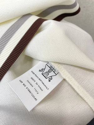 Brunello Cucinelli 262M29806505P Cotton textured Argyle lightweight knit polo shirt bc1007 - White / 48--M - View 8