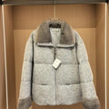 Brunello Cucinelli Mink sleeves and collar with wool and down jacket BC9001
