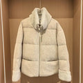 Brunello Cucinelli Mink sleeves and collar with wool and down jacket BC9002
