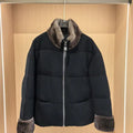 Brunello Cucinelli Mink sleeves and collar with wool and down jacket BC9003