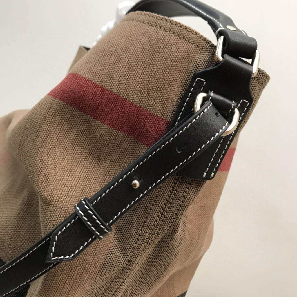 Burberry 39457261 Ashby Black Canvas Hobo Bag