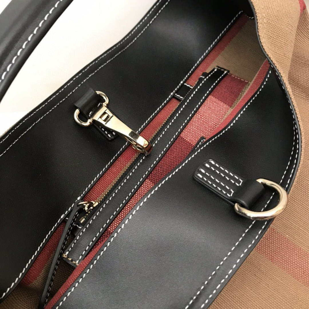 Burberry 39457261 Ashby Black Canvas Hobo Bag