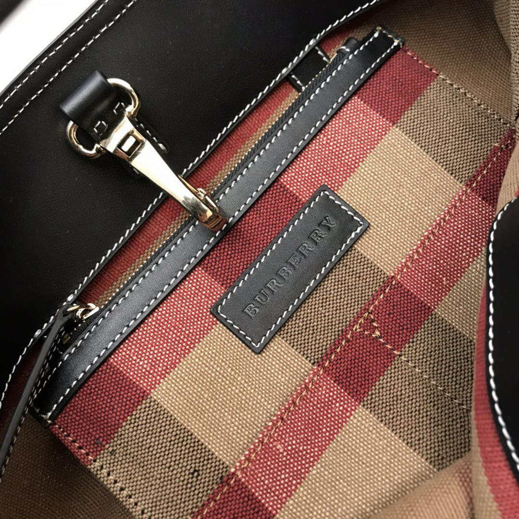 Burberry 39457261 Ashby Black Canvas Hobo Bag