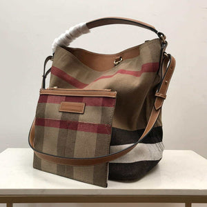 Burberry 39457261 Ashby Brown Canvas Hobo Bag - Default Title - View 2