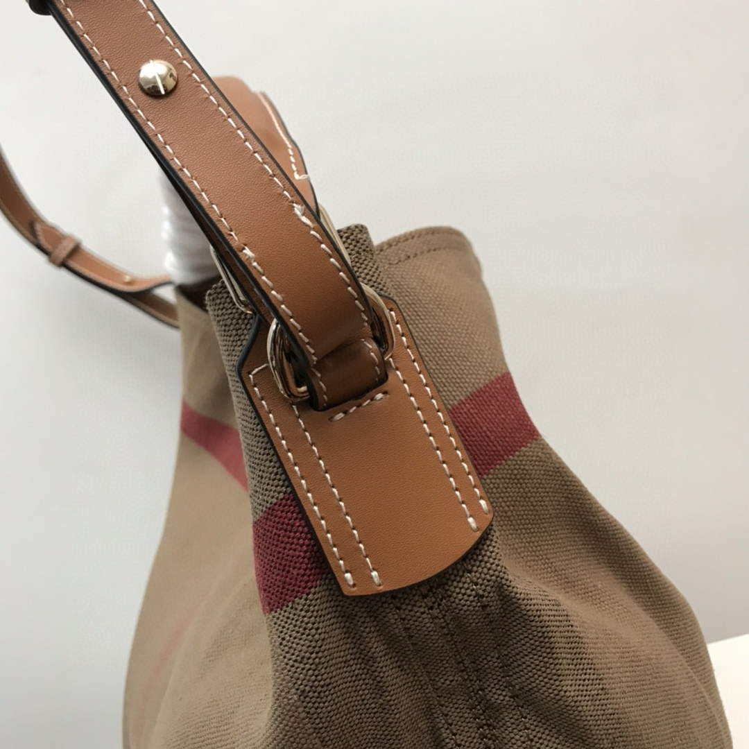 Burberry 39457261 Ashby Brown Canvas Hobo Bag