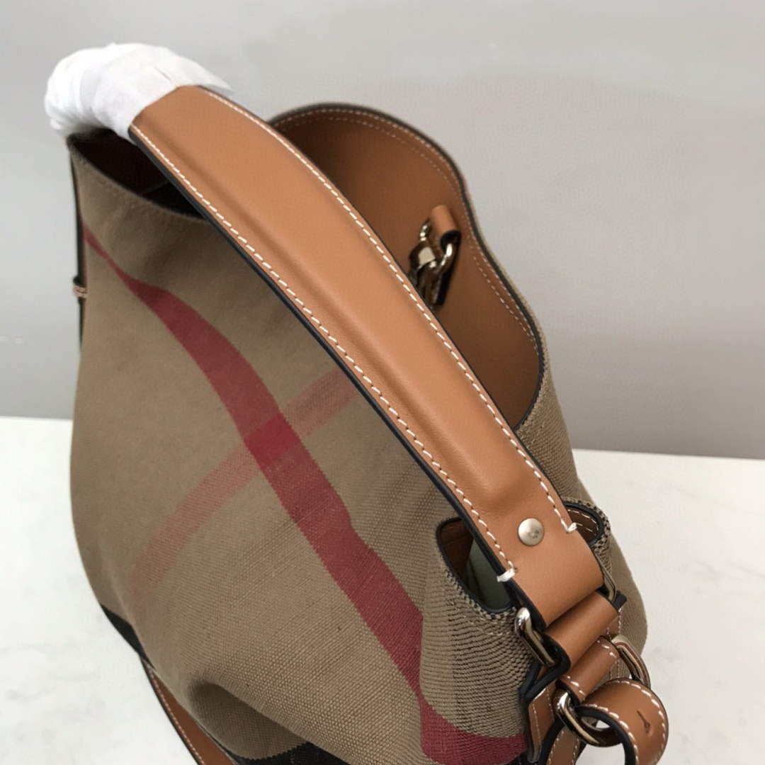 Burberry 39457261 Ashby Brown Canvas Hobo Bag