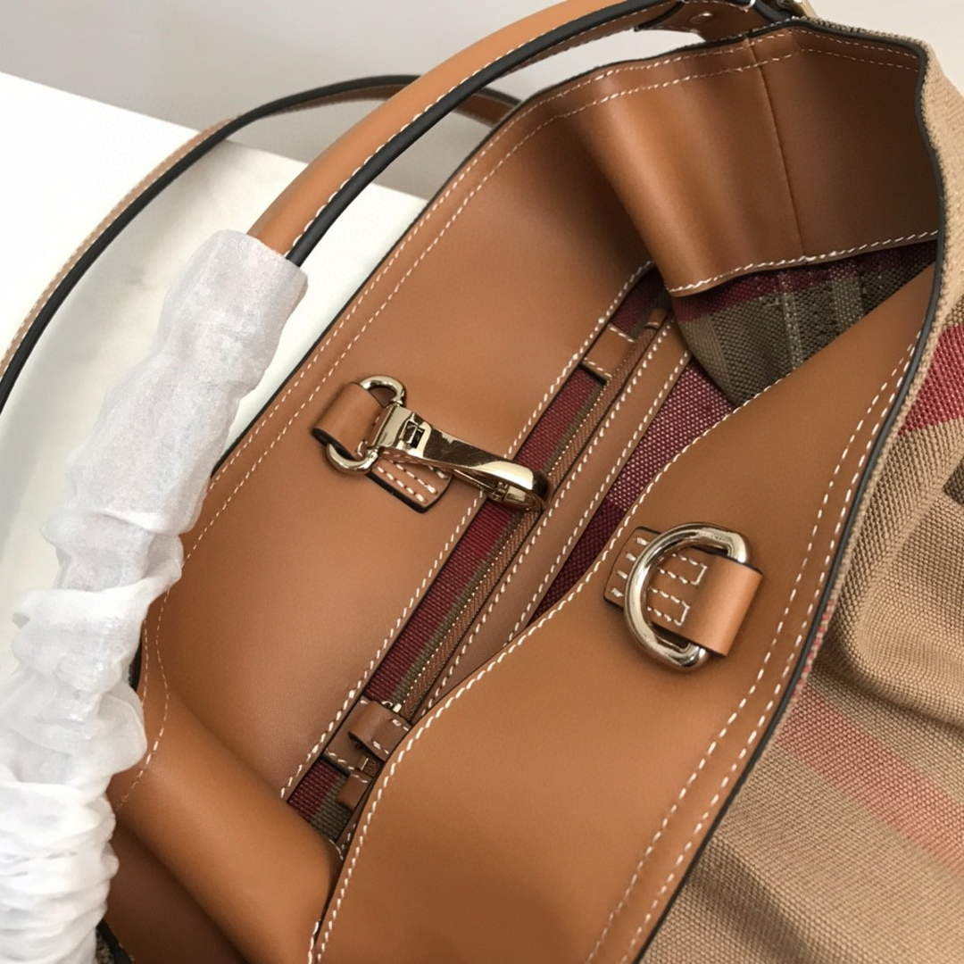 Burberry 39457261 Ashby Brown Canvas Hobo Bag