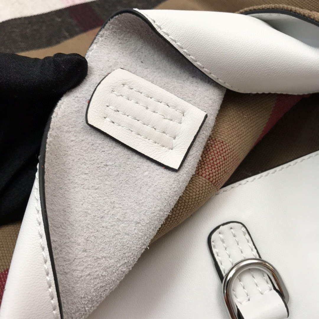 Burberry 39457261 Ashby White Canvas Hobo Bag - Default Title - View 8