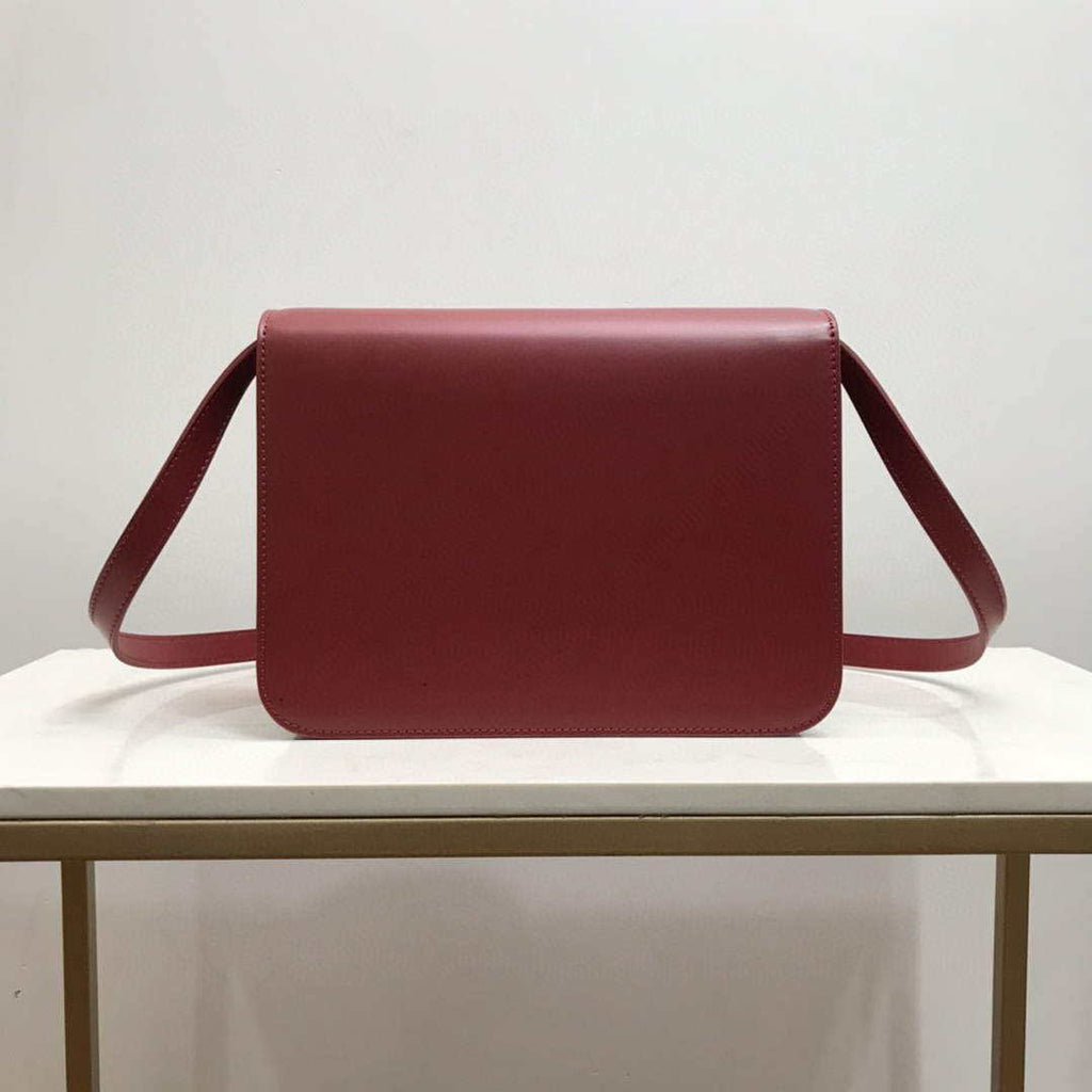 Burberry 80103371 Medium Leather TB Bag Wine Red