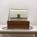 Burberry 80522321 Medium Leather TB Bag White Silvery - Default Title - View 1