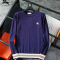 Burberry Men's 80636341 Embroidered Oak Leaf Crest Wool Sweater B70019 - M / Navy Blue - View 1