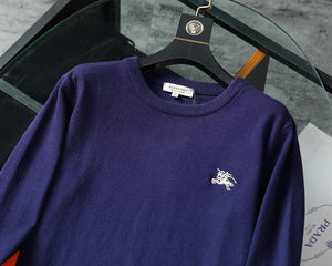 Burberry Men's 80636341 Embroidered Oak Leaf Crest Wool Sweater B70019 - M / Navy Blue - View 2