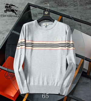 Burberry Men's 80636341 Embroidered Oak Leaf Crest Wool Sweater B70020 - M / Gray - View 1