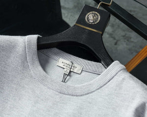 Burberry Men's 80636341 Embroidered Oak Leaf Crest Wool Sweater B70020 - M / Gray - View 3