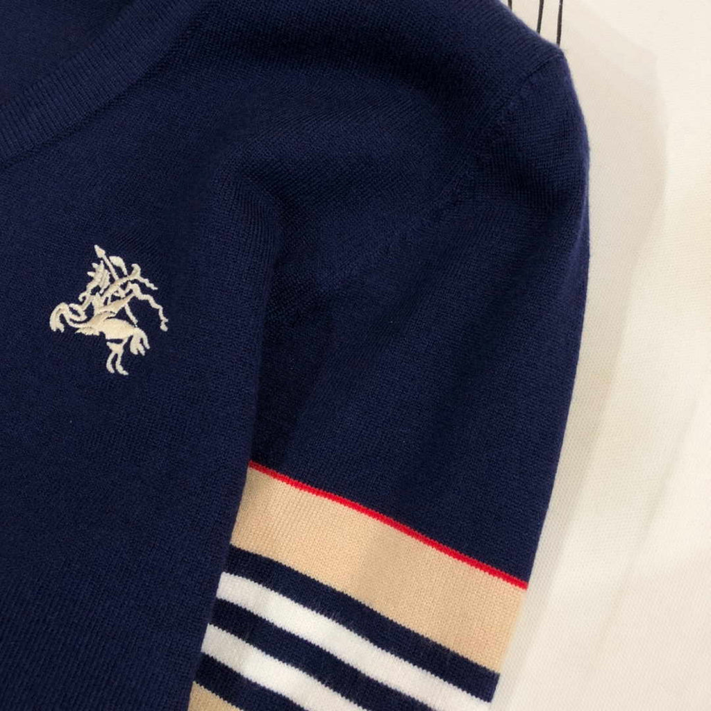 Burberry Men's 80636371 Embroidered Oak Leaf Crest Wool Cardigan B700021