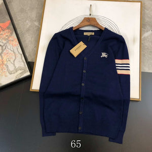 Burberry Men's 80636371 Embroidered Oak Leaf Crest Wool Cardigan B700021 - M / Navy Blue - View 8