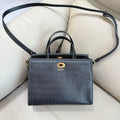 Burberry Mini Cotswolds Tote 81145901 Bag Black crocodile pattern