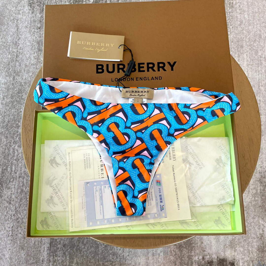 Burberry Monogram Print Stretch Nylon Bikini 80563732