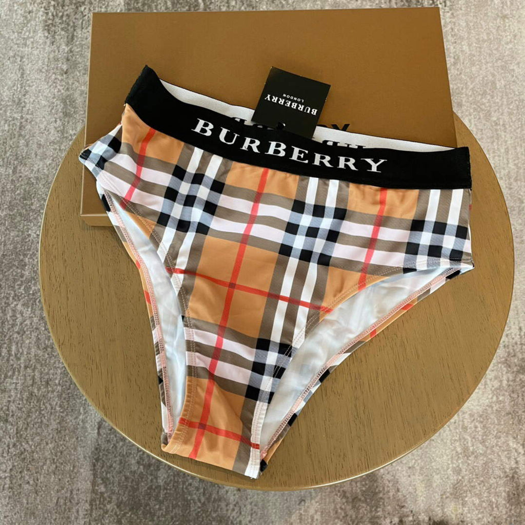 Burberry Monogram Print Stretch Nylon Bikini 80563735