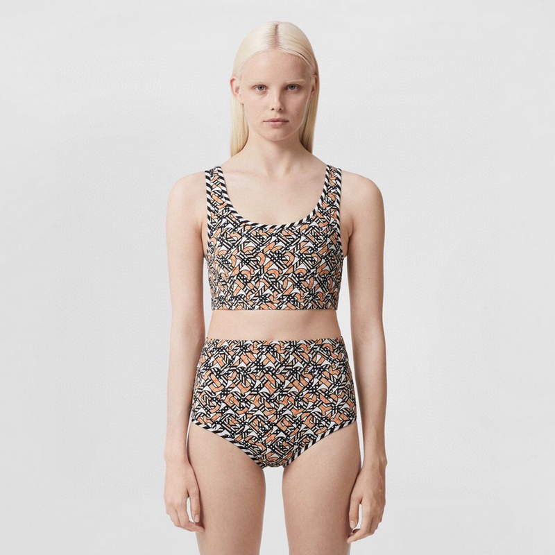 Burberry Monogram Print Stretch Nylon Bikini 80563731