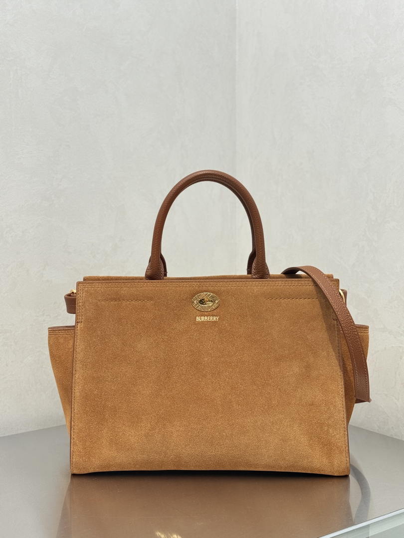 Burberry Small Cotswolds Tote 81113441 Bag Brown Suede