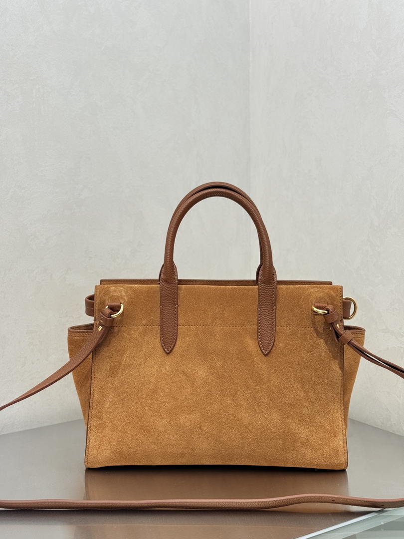 Burberry Small Cotswolds Tote 81113441 Bag Brown Suede