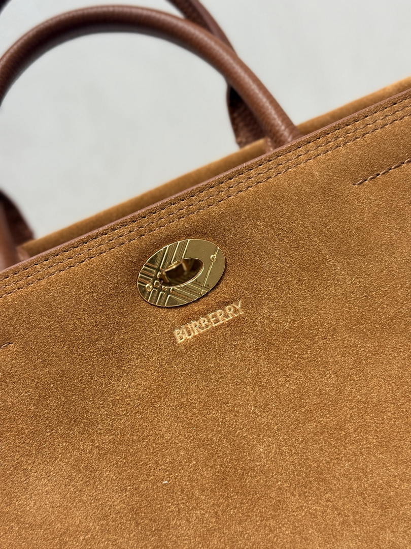 Burberry Small Cotswolds Tote 81113441 Bag Brown Suede