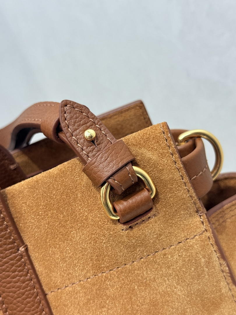 Burberry Small Cotswolds Tote 81113441 Bag Brown Suede