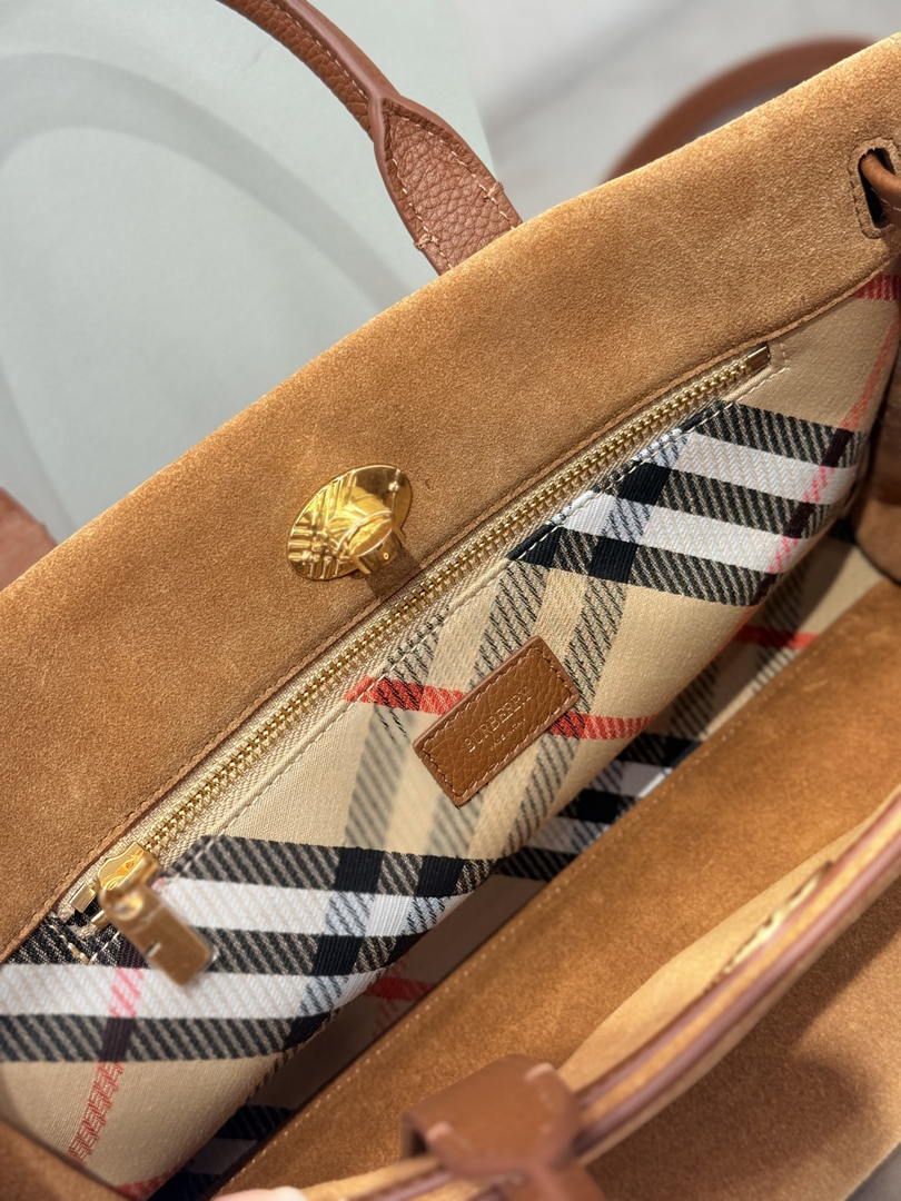 Burberry Small Cotswolds Tote 81113441 Bag Brown Suede