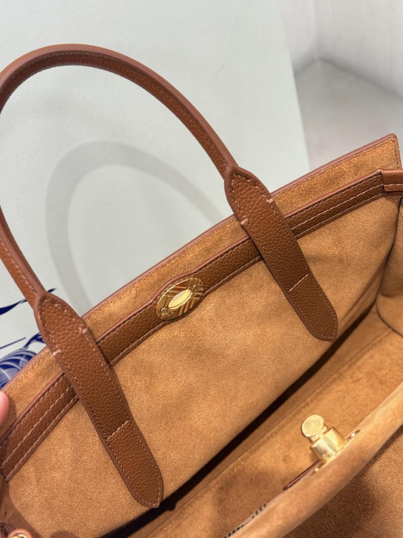 Burberry Small Cotswolds Tote 81113441 Bag Brown Suede