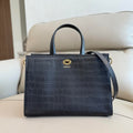 Burberry Small Cotswolds Tote 81113441 Bag Black crocodile pattern