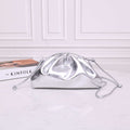 BV 585852 Bottega Veneta Mini Pouch intrecciato leather clutch with strap Slivery
