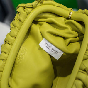 BV 585852 Bottega Veneta Mini Pouch intrecciato leather clutch with strap Lemon Green - Default Title - View 8