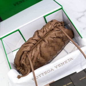 BV 585852 Bottega Veneta Mini Pouch intrecciato leather clutch with strap Brown - Default Title - View 5