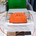 BV 585852 Bottega Veneta Mini Pouch intrecciato leather clutch with strap Orange