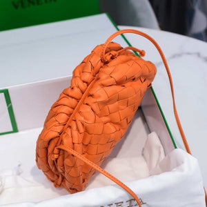 BV 585852 Bottega Veneta Mini Pouch intrecciato leather clutch with strap Orange - Default Title - View 5