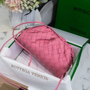 BV 585852 Bottega Veneta Mini Pouch intrecciato leather clutch with strap Pink - Default Title - View 2
