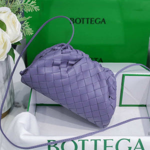 BV 585852 Bottega Veneta Mini Pouch Mini intrecciato leather clutch with strap Purple - Default Title - View 2