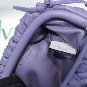 BV 585852 Bottega Veneta Mini Pouch Mini intrecciato leather clutch with strap Purple - Default Title - View 8