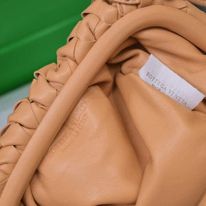 BV 585852 Bottega Veneta Mini Pouch intrecciato leather clutch with strap Nude - Default Title - View 8